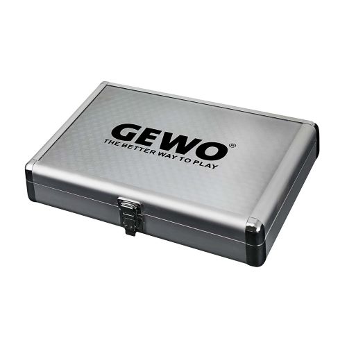 Table Tennis Case: Gewo Bat Wallet Deluxe - Aluminium Silver Case (Bat not included)