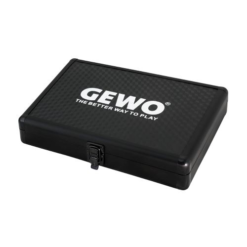 Table Tennis Case: Gewo Bat Wallet Deluxe - Aluminium Black Case (Bat not included)