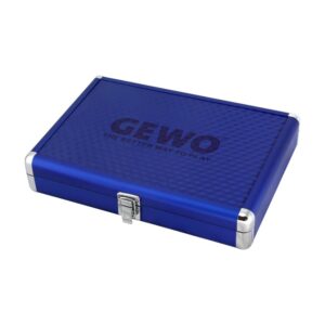 Table Tennis Case: Gewo Bat Wallet Deluxe - Aluminium Blue Case