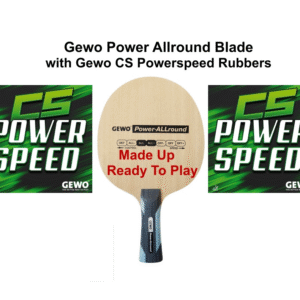 Table Tennis Bat: Gewo Power Allround with 2 sheets of Gewo CS Powerspeed Rubbers