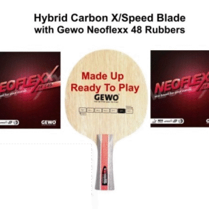 Gewo Hybrid Carbon X/Speed Table Tennis Bat + 2 Neoflexx 48+ Rubber