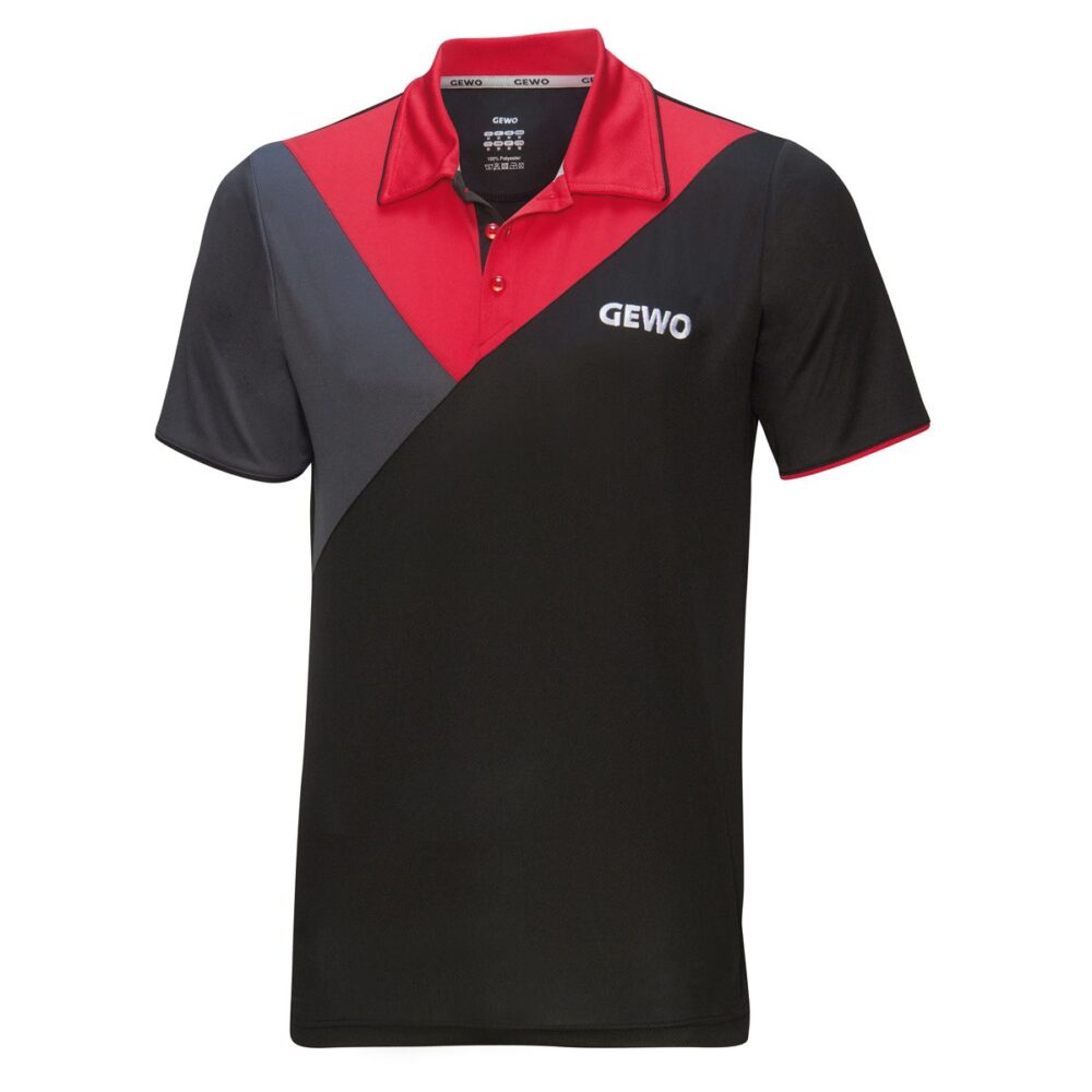 Table Tennis Clothing: Gewo Shirt Toledo Black/Red (small only)