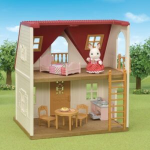 Sylvanian Families - Red Roof Cosy Cottage Starter Home With A Rabbit Figure & Furniture