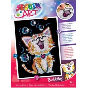 Sequin Art - Bubbles the Kitten - Red