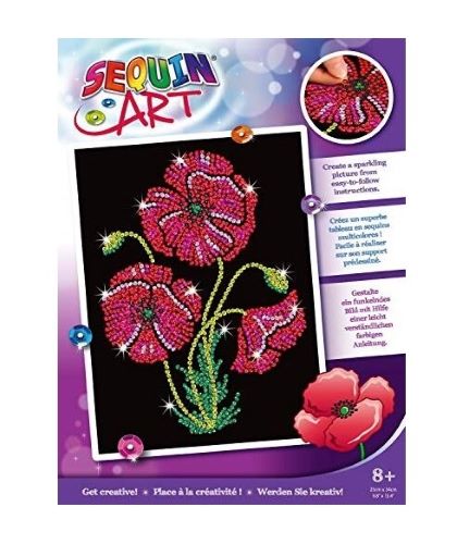 Sequin Art - Poppies - Purple