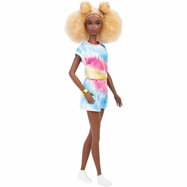 Barbie Fashionista 180 - Blonde Afro & Tie Dye Romper Suit