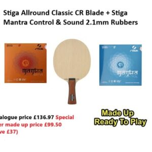 Table Tennis Bat: Stiga Allround Classic Blade + Stiga Mantra Control & Sound 2.1mm Rubbers