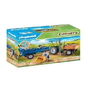 Playmobil- Country Harvester Tractor with Trailer front of box