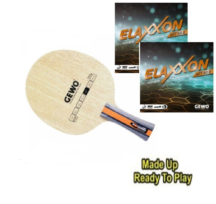 GEWO Hybrid Carbon M/Speed Table Tennis Blade & Elaxxon eFT 50.0 Rubber – Moderate Offensive Power and Precision