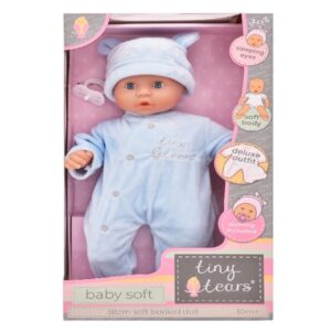 Tiny Tears Baby Soft Blue Doll by John Adams front of box