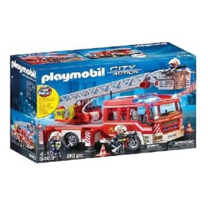 Playmobil- City Action Fire Ladder Unit with Extendable Ladder with Lights and Sound front of box