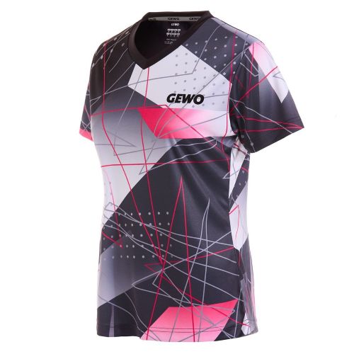 Table Tennis Clothing: GEWO Lady Shirt Lugo black/pink - Image 3