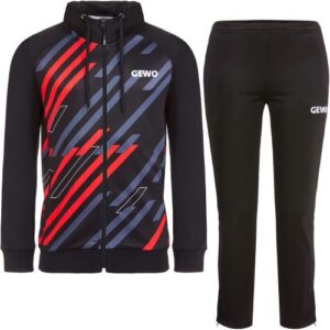 Table Tennis Clothing: GEWO Tracksuit Ponza I black/red (Small Only)