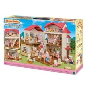 Sylvanian Families – Red Roof Country Home with Secret Attic Playroom front of box