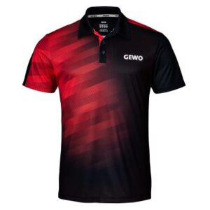 Table Tennis Clothing: GEWO Polo Shirt Tavira Black/Red