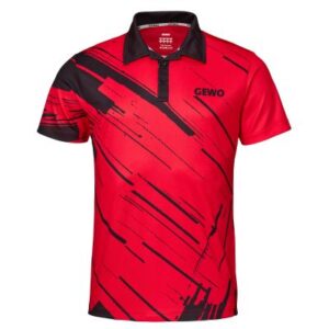 Table Tennis Clothing: GEWO Polo Shirt Atani Red/Black