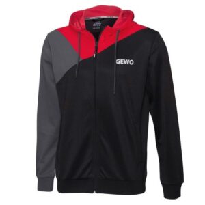 Table Tennis Clothing: Gewo Toledo Hoodie Black/Grey/Red (Small Only)