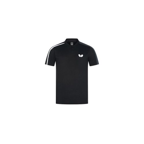 Table Tennis Clothing Butterfly Ikoma shirt black front image.