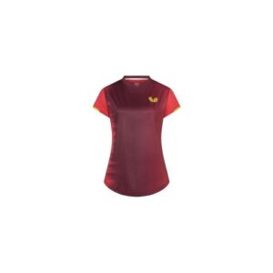 Table Tennis Clothing: Butterfly Nagoya Lady Table Tennis Shirt red front image