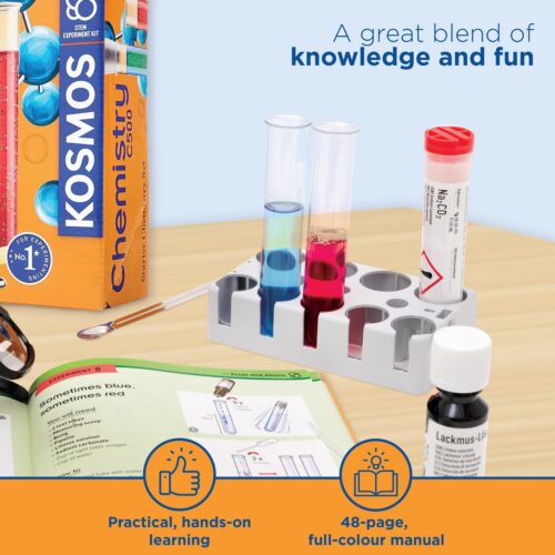Thames & Kosmos chemistry set c500 contents and magazine