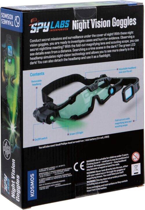 thames and Kosmos night vision goggles back of box