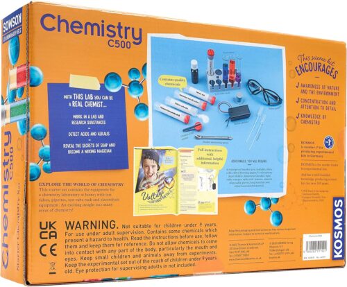 Thames & Kosmos chemistry set c500 back of box