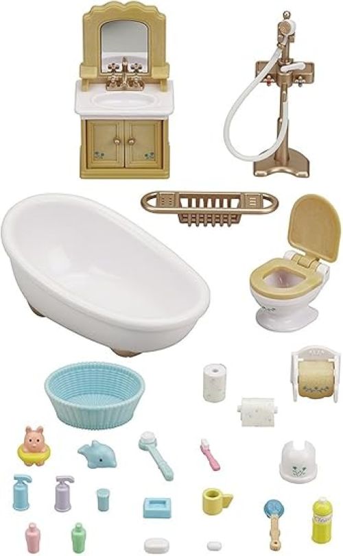Sylvanian Families Country Bathroom Set content