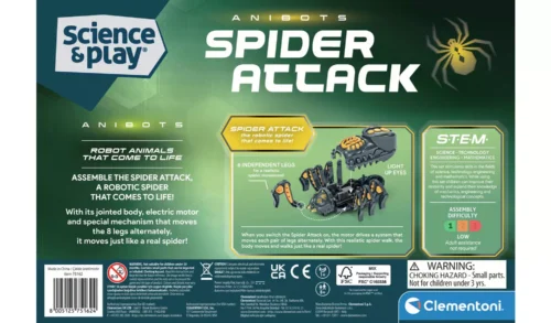 science and play spider attack back of box