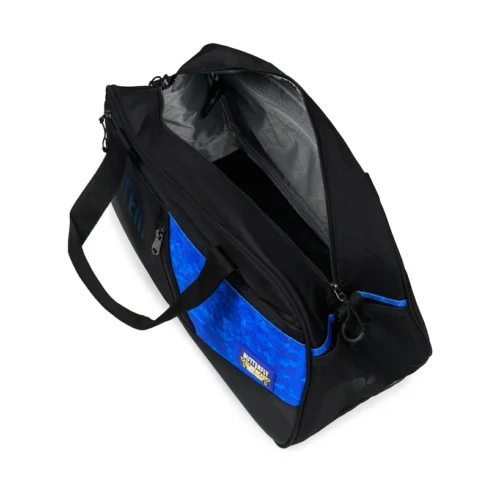 butterfly tokai midi bag black & blue top of bag
