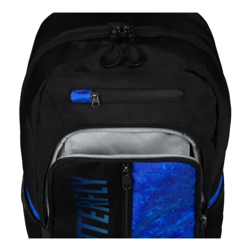 butterfly tokai rucksack black and blue front pocket