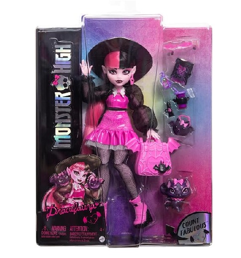 Monster High Draculaura Doll with Hat front of box