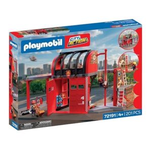 Playmobil: City Action - Large Fire Station -Multi‑Storey Emergency Station front of box