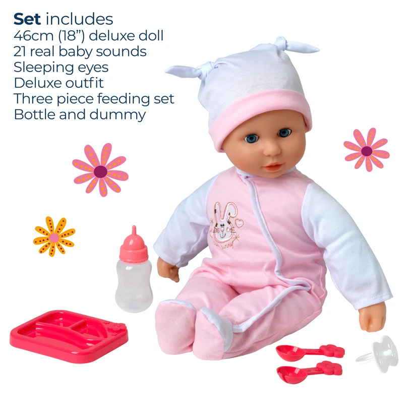 Dolls World Talking Tammy 46cm Soft Bodied Doll with sounds content