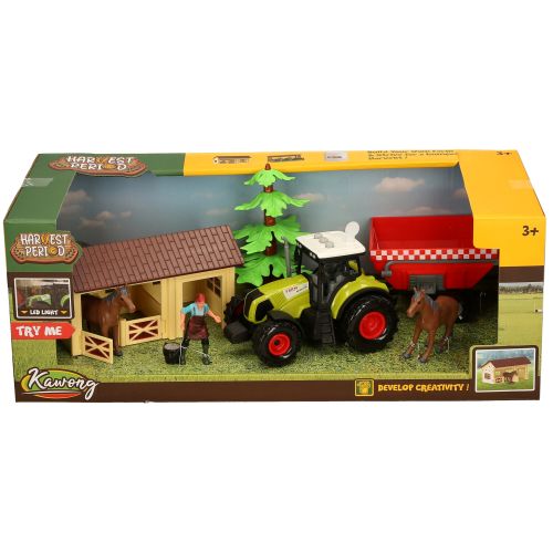 Farm Tractor and Stable Set Try Me front of box
