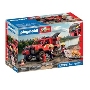Playmobil - City Action-| Fire Pickup Truck - Off‑Road Emergency Vehicle front of box