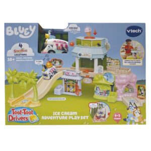 VTech Toot-Toot Drivers Bluey: Ice Cream Adventure Play Set front of box