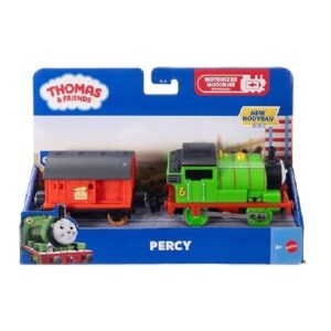 Thomas & Friends Motorized Percy Engine & Mail Car by Fisher-Price front of box