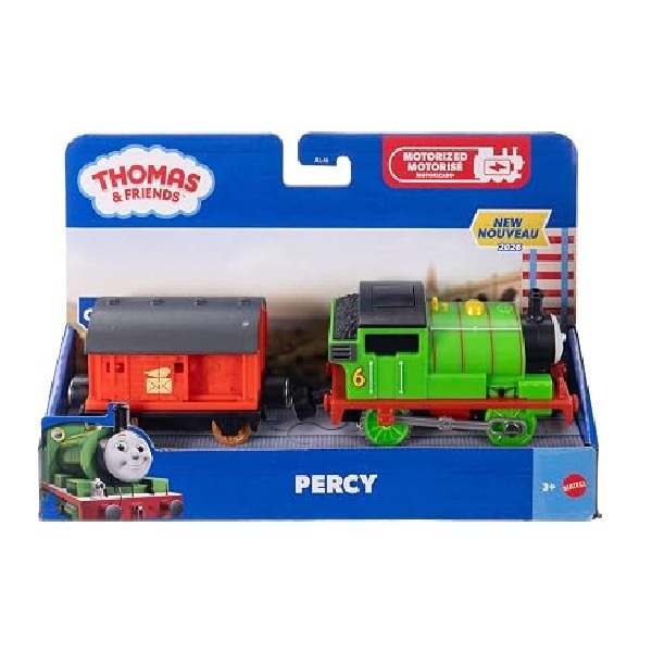 Thomas & Friends Motorized Percy Engine & Mail Car by Fisher-Price front of box