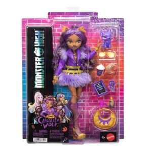 Monster High Clawdeen Wolf Doll with Pet Wolf Pup front of box